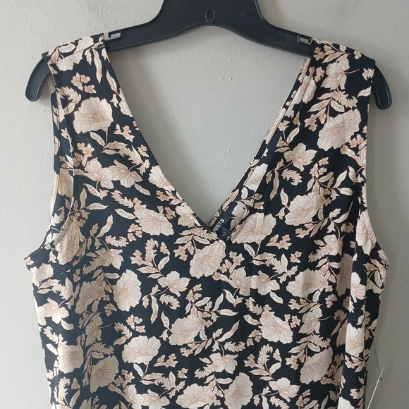 Express Women's Size Large Shift Slip Dress V-neck Sleeveless Floral NWT $70.00! - Picture 2 of 16